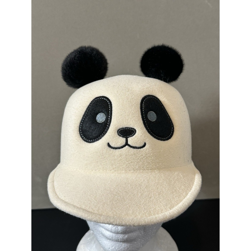 panda hat black and white Youth Sore S/M